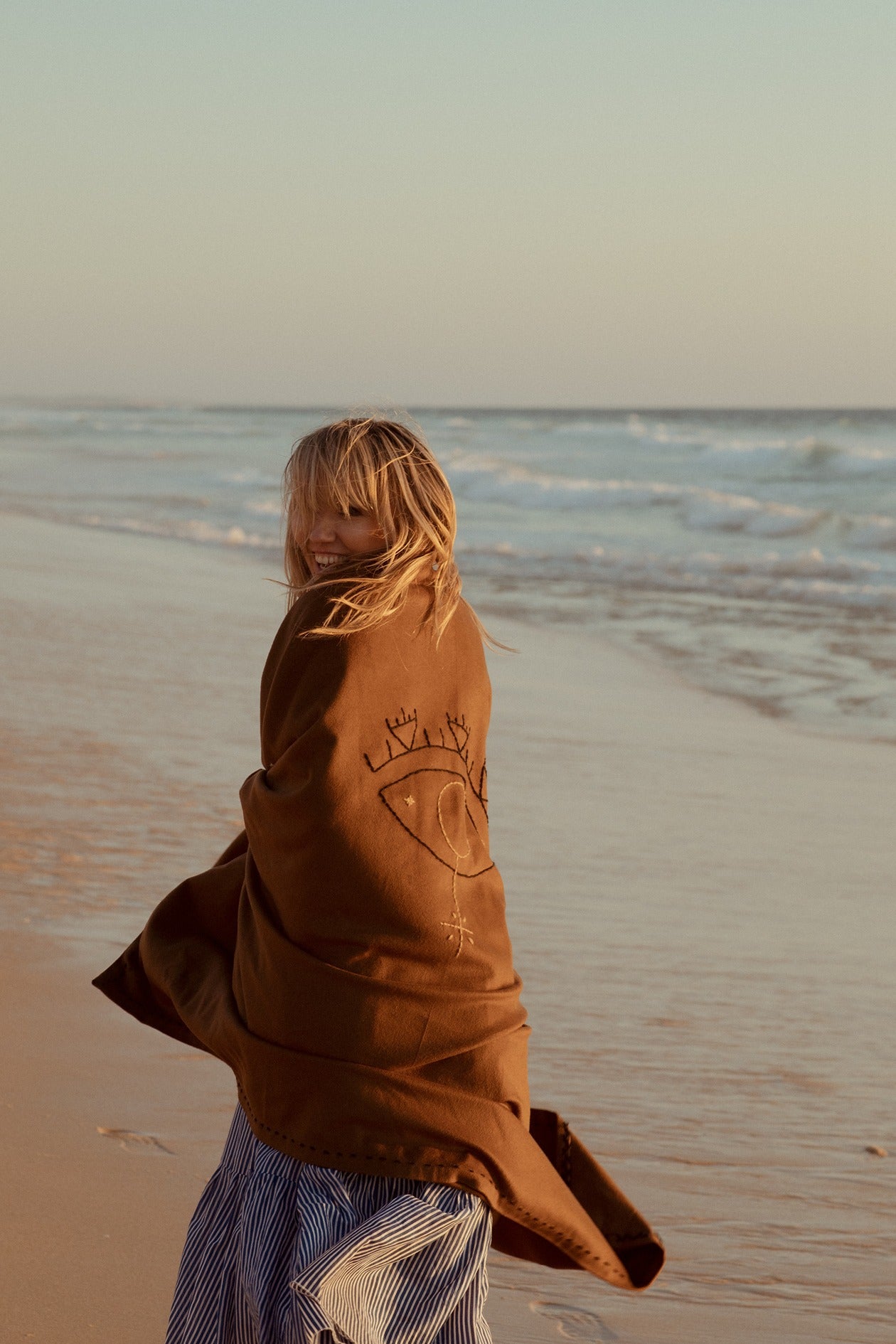 Hand Embroidered Cashmere Blanket - Sacred Space