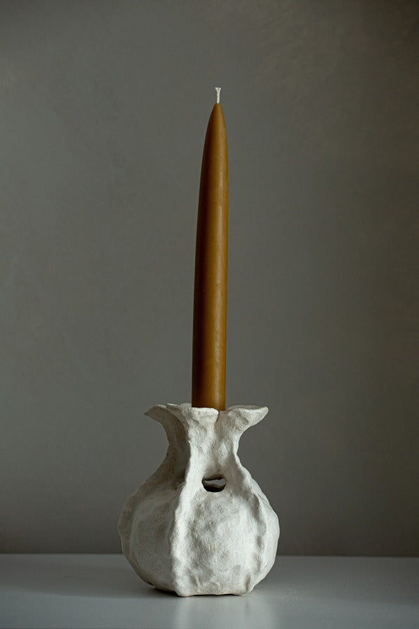 Makyvky Single Candle Holder - White
