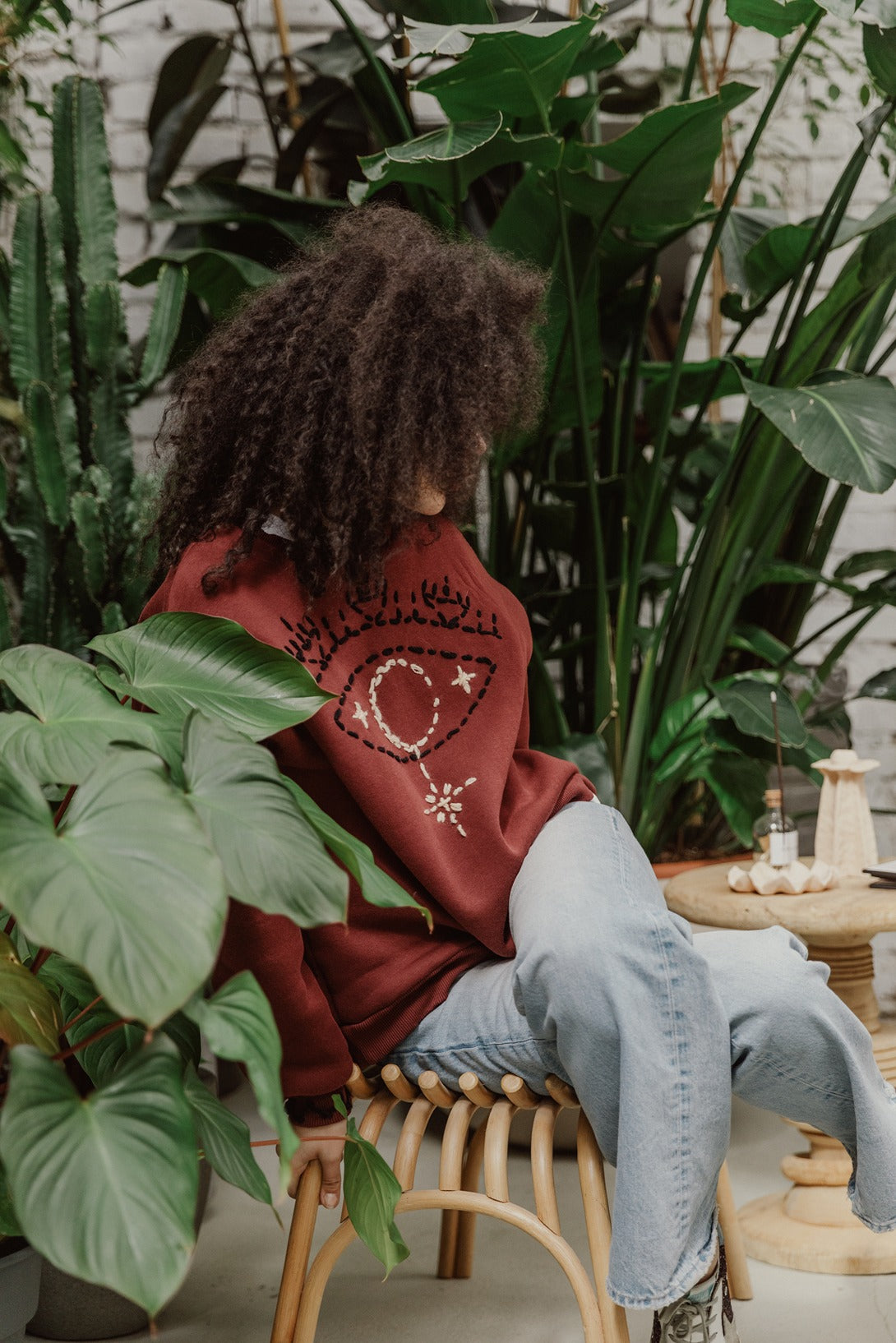 Sacred Space - Burgundy Crew Neck Sweatshirt