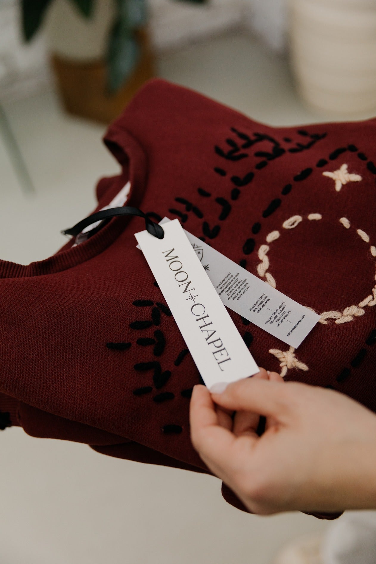 Sacred Space - Burgundy Crew Neck Sweatshirt