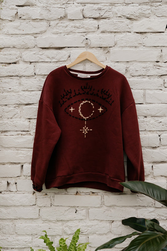 Sacred Space - Burgundy Crew Neck Sweatshirt