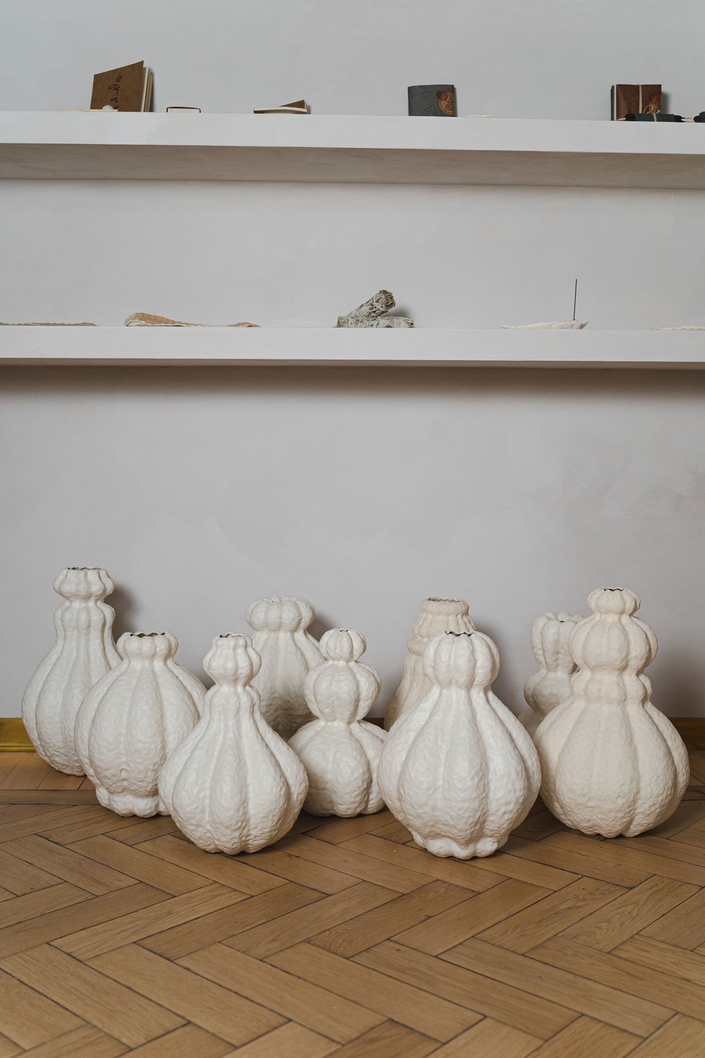 White Temple Vases