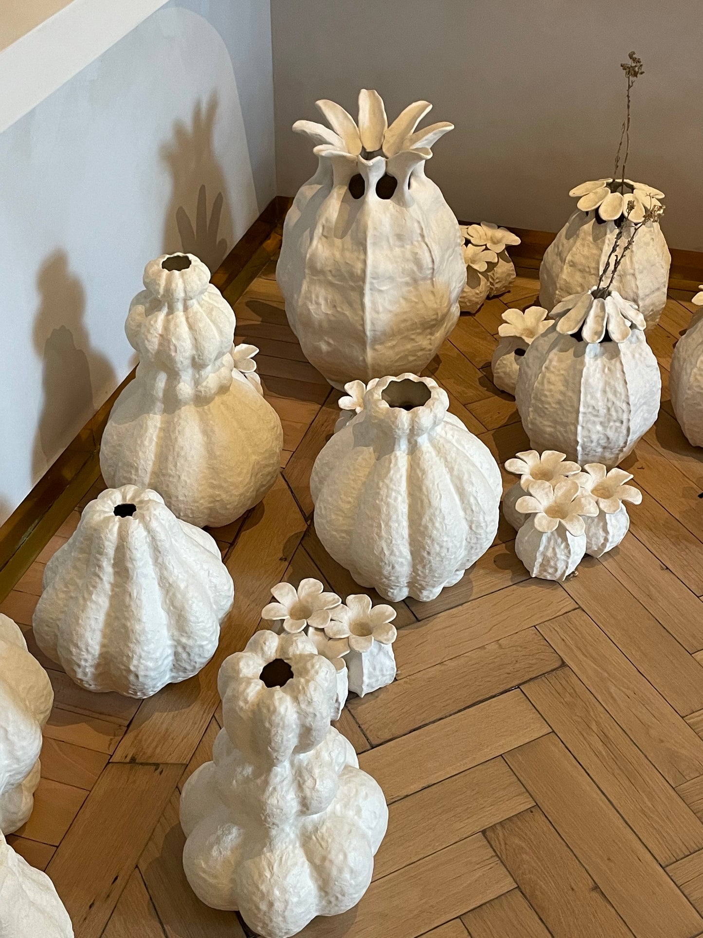 White Temple Vases