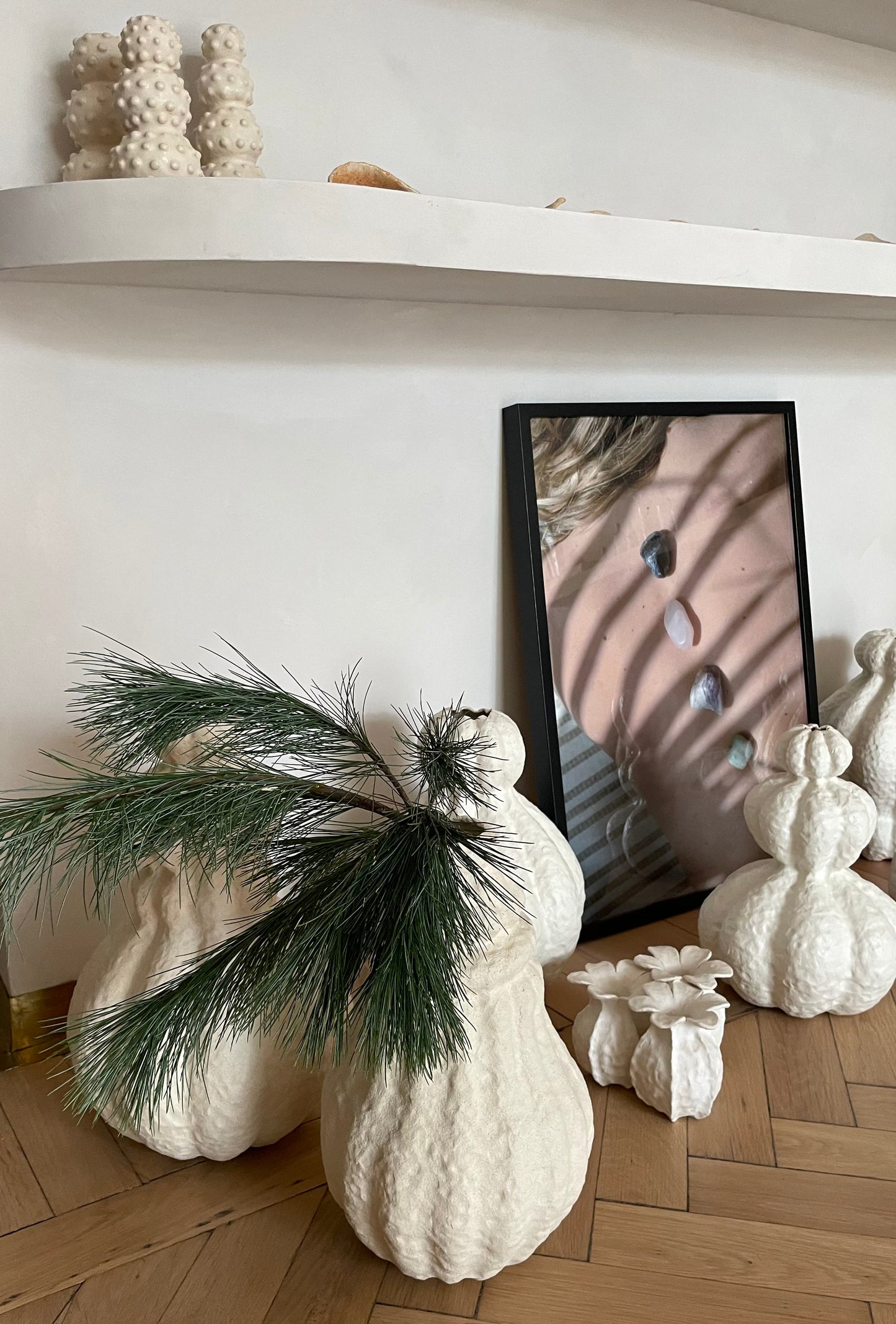 White Temple Vases