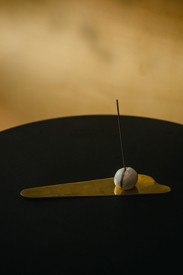 Golden Raindrop Incense Holder - Plain