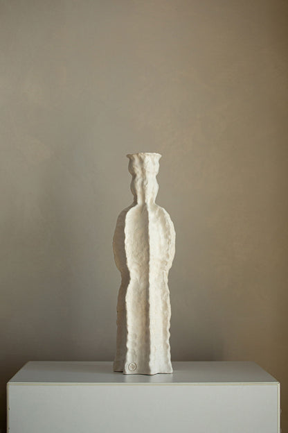 Medium Temple Candle Holder - Grey/ White/ Terracotta